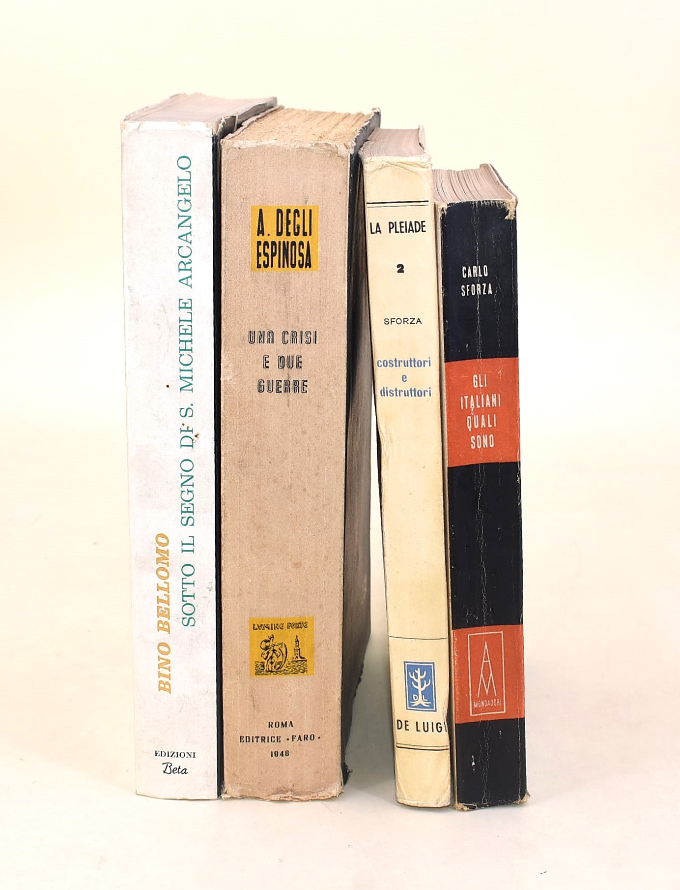 Sforza, Carlo: Costruttori e distruttori; Sforza, Carlo: Gli Italiani Quali Sono; Bellomo, Bino: ...