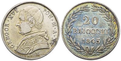 Gregorio XVI, 20 baiocchi 1845 (Anno XV) – Bologna, Stato Pontificio