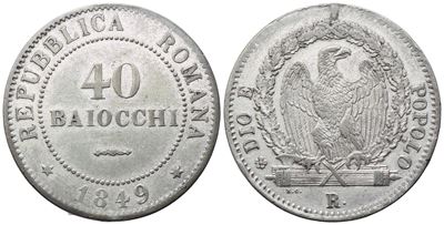Repubblica Romana (1848-1849), 40 Baiocchi 1849