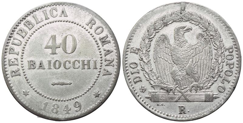 Repubblica Romana (1848-1849), 40 Baiocchi 1849
