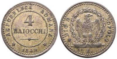 Bologna, Seconda Repubblica Romana (1848-1849), 4 Baiocchi 1849