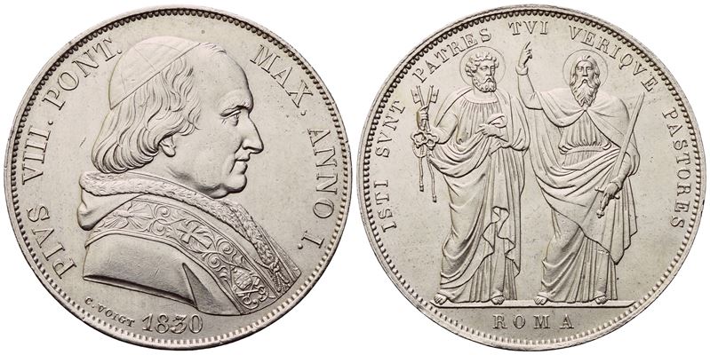 Pio VIII (1829-1830), Scudo 1830 – Anno I, Roma