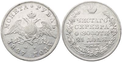 Nicola I (Russia), Rublo 1827, argento (20,36 g), San Pietroburgo