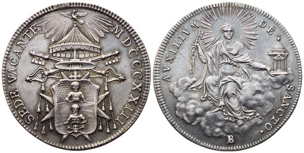 STATO PONTIFICIO. Bologna. Sede Vacante (1823). Mezzo Scudo 1823; Ag (13,15 g; 34 mm; 12 h)
