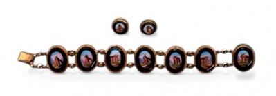 Bracciale e orecchini, in principiebocco vittoriano (Inghilterra, 1880-1890)