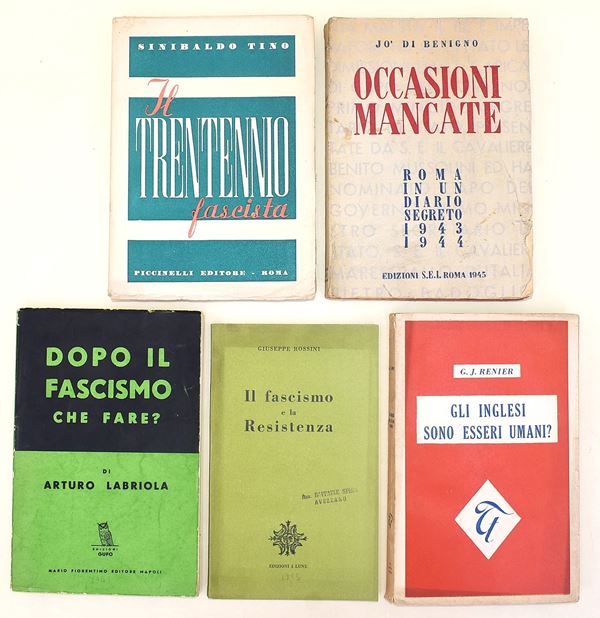 5 volumi di riflessione politica sull'Italia Fascista