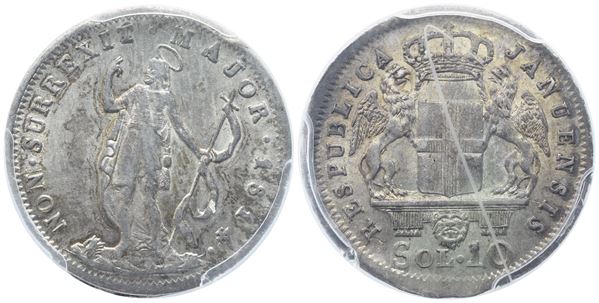 GENOVA. Repubblica. 10 Soldi 1814; Ag 