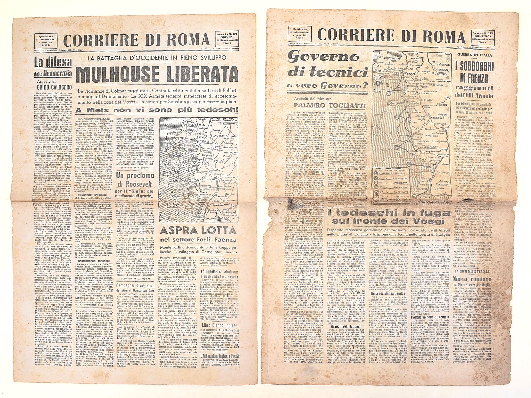 Corriere di Roma, Raccolta di 78 numeri dell'anno 1944