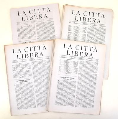 W. W. II, La Città Libera, numeri 1-46 con supplemento (1945) - Autori vari tra cui Croce, Einaud...