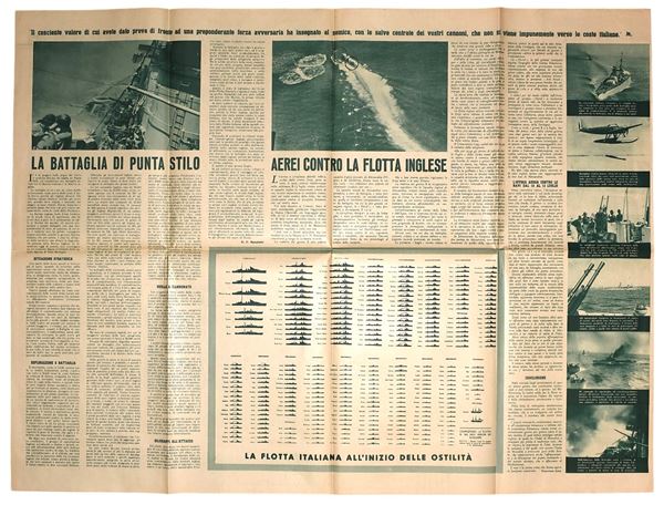 W. W. II Poster Battaglia Navale di Punta Stilo + altro (1940)