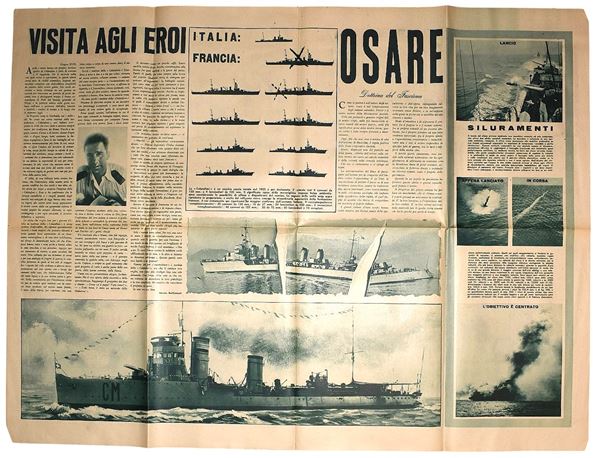 W. W. II 2 poster sulla Battaglia Navale il 9 giugno 1940