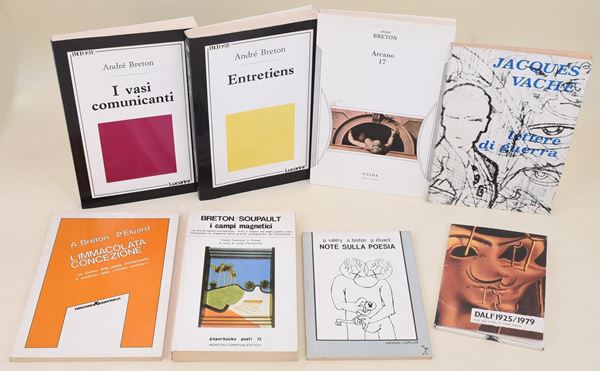 6 volumi e 2 opuscoli sul Surrealismo di André Breton, Paul Valéry, Paul Éluard, Philippe Soupault e Jacques Vache