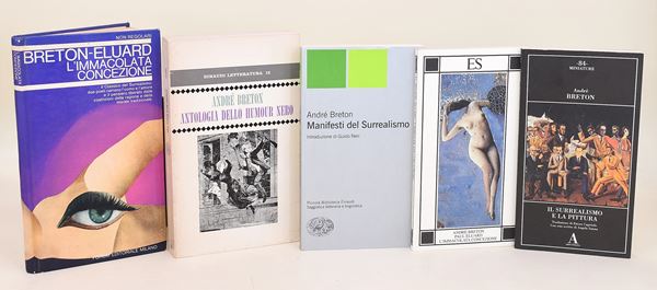 2 opuscoli e 3 volumi sul Surrealismo di André Breton e Paul Éluard