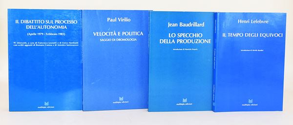4 volumi dalla casa editrice Multhipla Edizioni di Baudrillard - Virilio - Leonetti - Rambaldi - Canosa - Santosuosso - Lefebvre