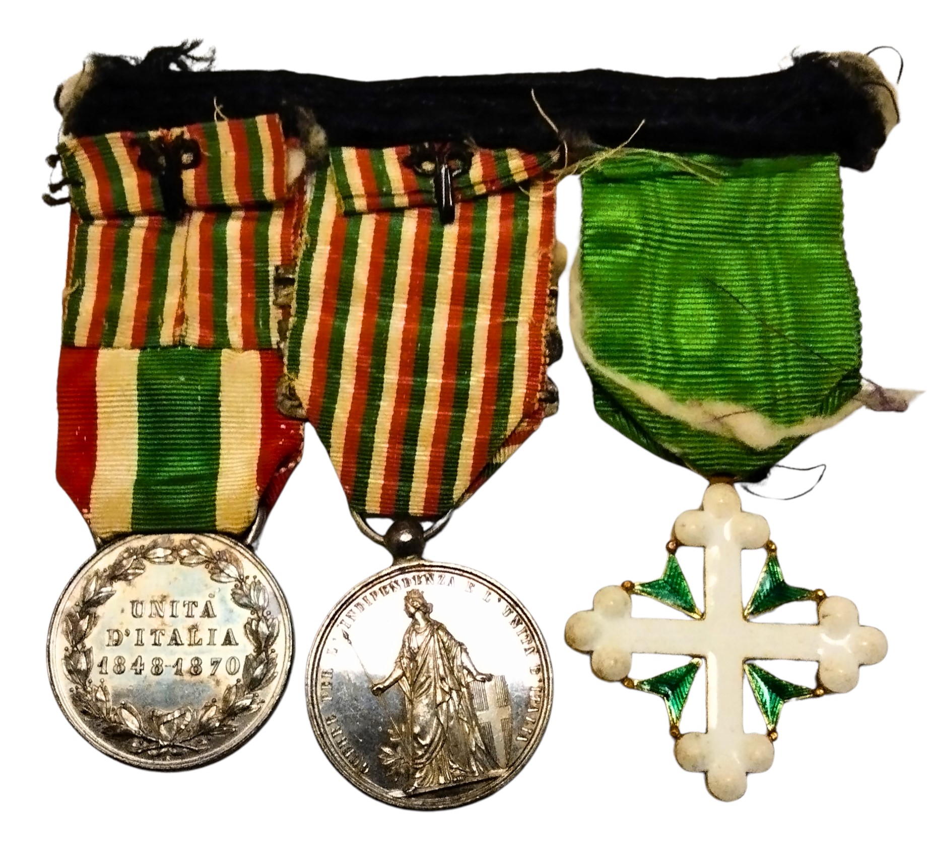 Medagliere risorgimentale con ritratto fotografico dell'insignito, fine XIX secolo