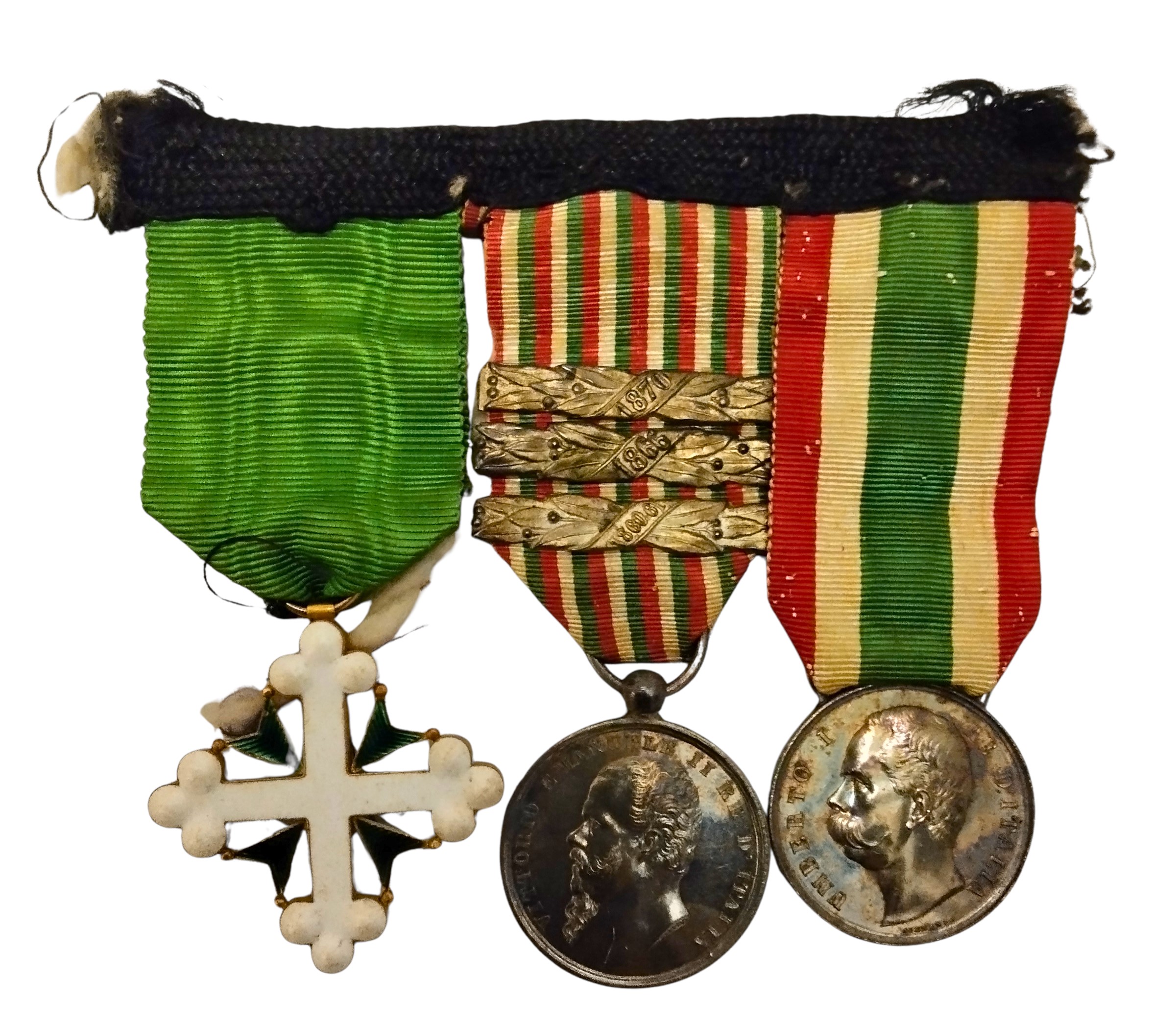 Medagliere risorgimentale con ritratto fotografico dell'insignito, fine XIX secolo