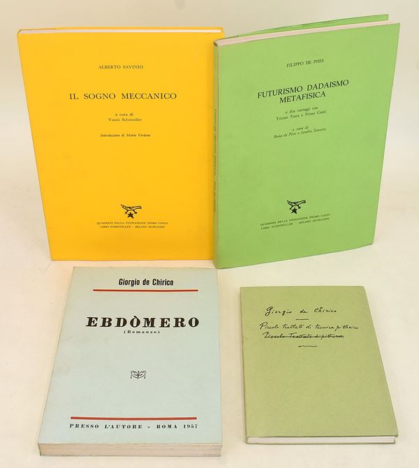 4 volumi di Giorgio De Chirico - Alberto Savinio - Filippo De Pisis - Vanni Scheiwiller