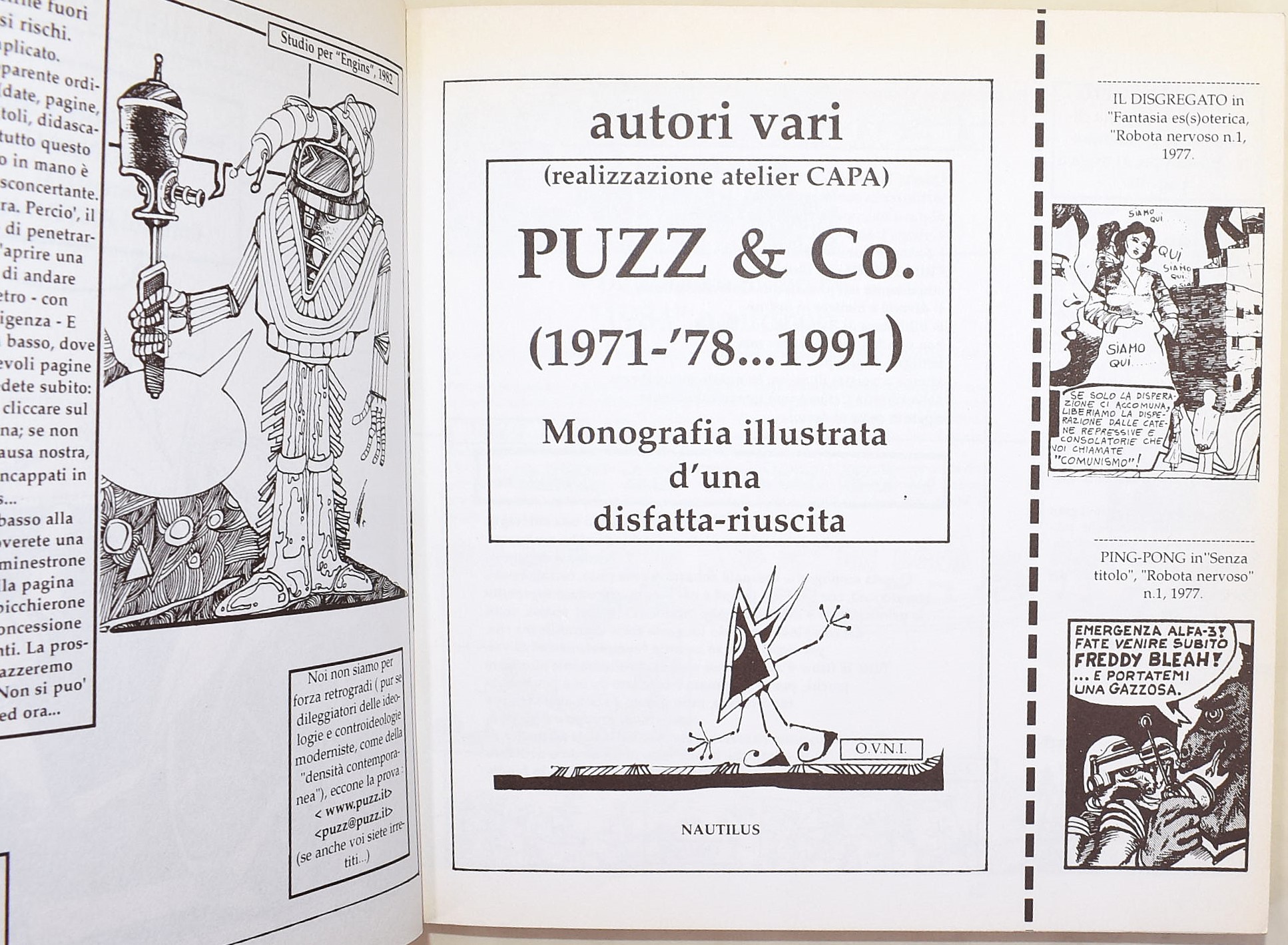 Oreste del Buono, Sul Fumetto; Nuvole Sotterranee; Puzz&Co – Tre pubblicazioni sul fumetto italia...