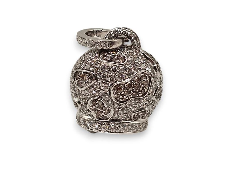 Chantecler - Pendente a campanella in oro bianco 18k con diamanti