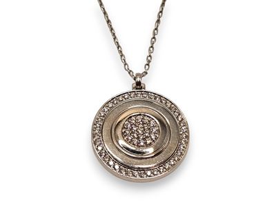 Girocollo con pendente in oro bianco 18k e diamanti