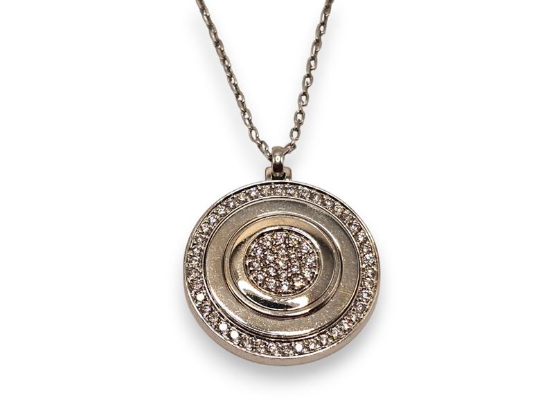 Damiani - Girocollo con pendente in oro bianco 18k e diamanti