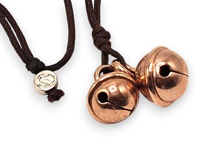 Collezione Dodo: girocollo in oro rosa 9k con coppia di pendenti a sonaglio