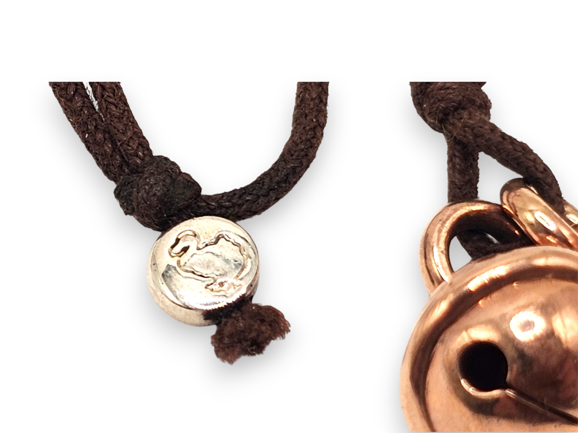 Pomellato - Collezione Dodo: girocollo in oro rosa 9k con coppia di pendenti a sonaglio