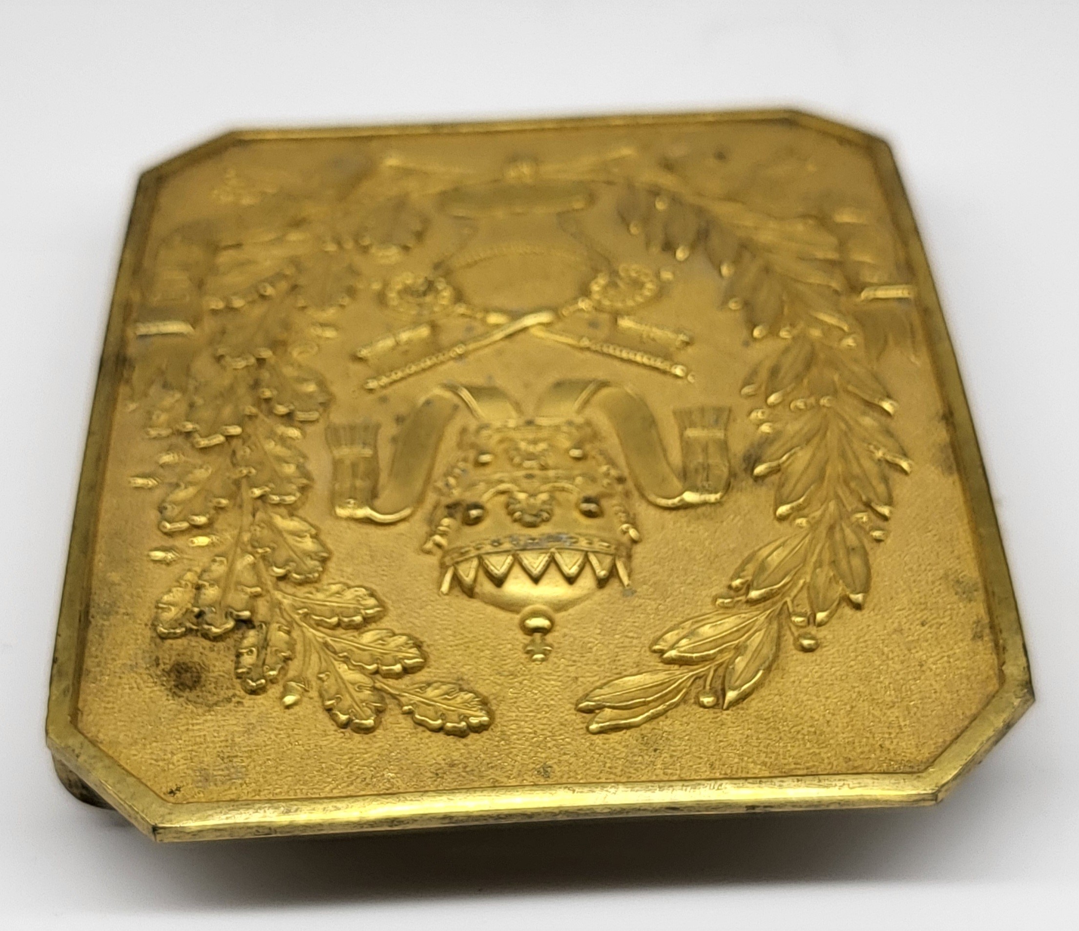 Fibbia in bronzo dorato per Carabinieri Pontifici, Pio IX, 1860 circa