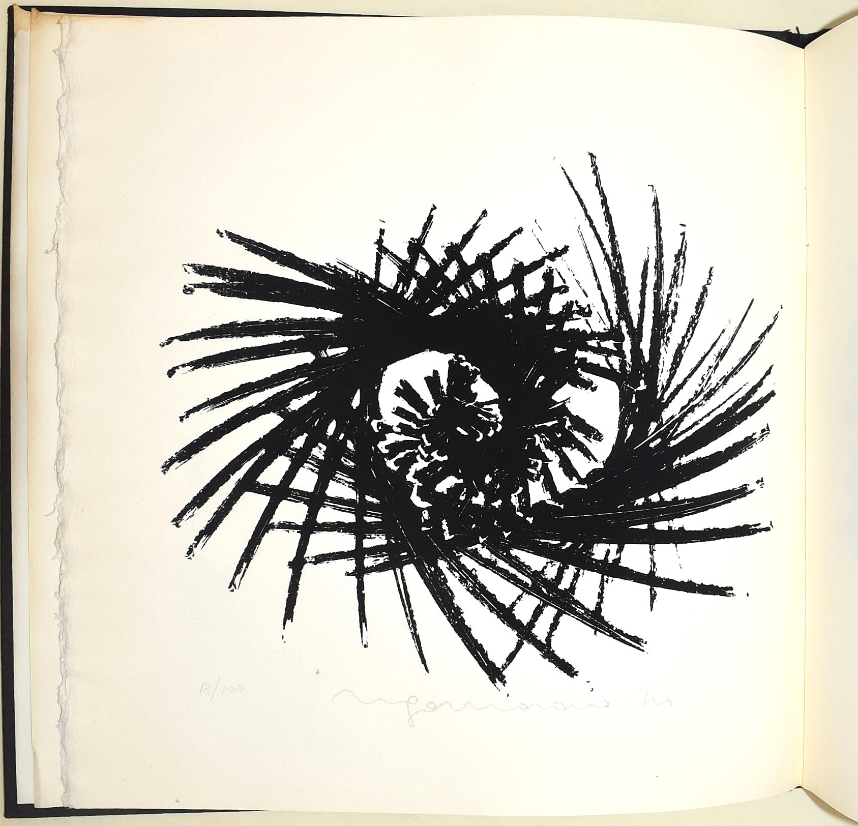Falzoni, Giordano: Ellissi a Ugo Marano (1974), Volume illustrato con serigrafie