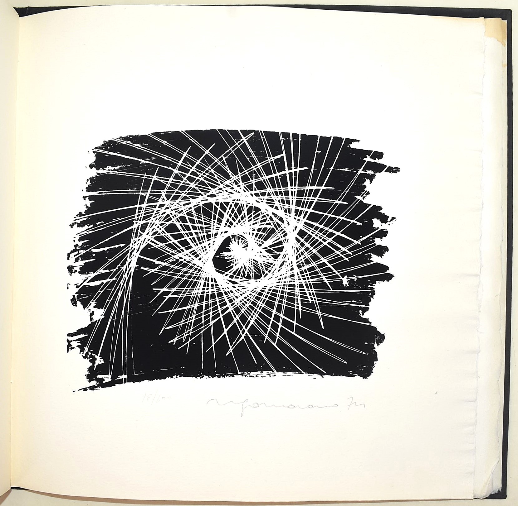 Falzoni, Giordano: Ellissi a Ugo Marano (1974), Volume illustrato con serigrafie