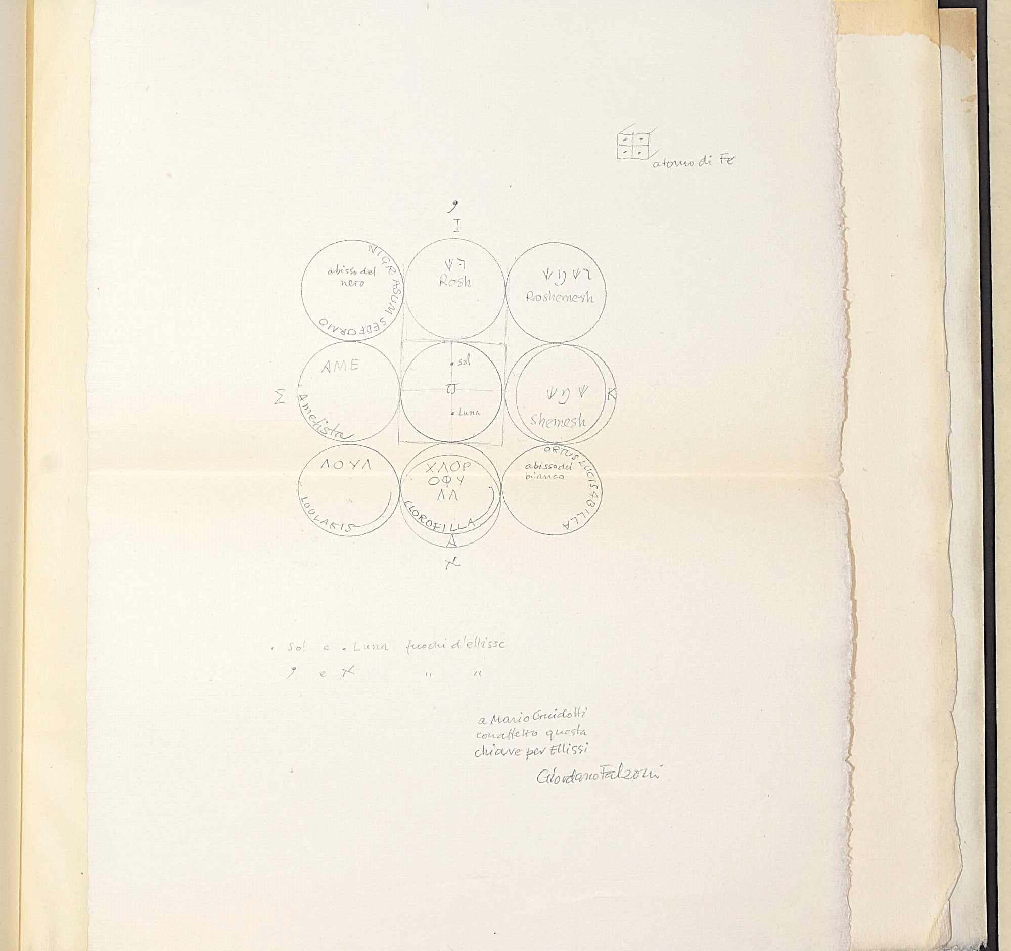 Falzoni, Giordano: Ellissi a Ugo Marano (1974), Volume illustrato con serigrafie