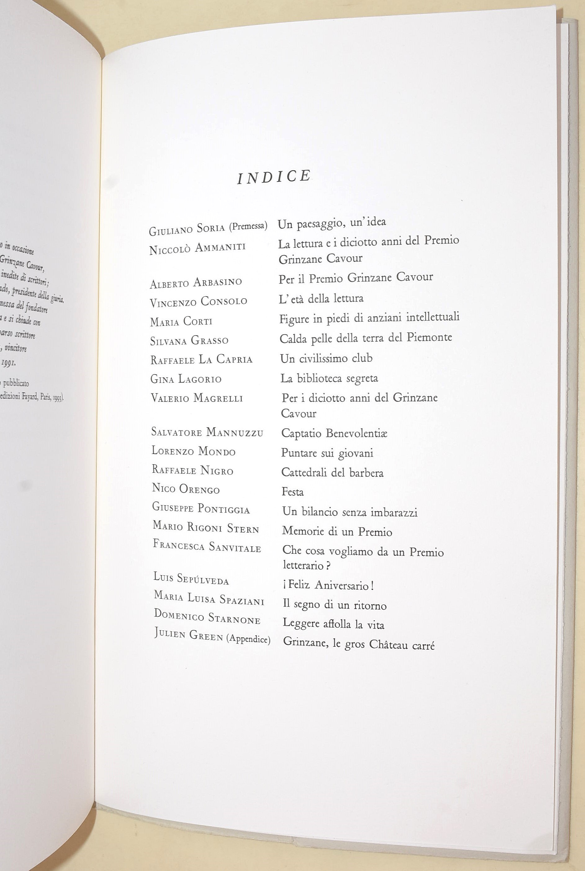 Premio Grinzane Cavour, Un passaggio un'idea: I diciotto anni del Premio Grinzane Cavour, 1999, b...
