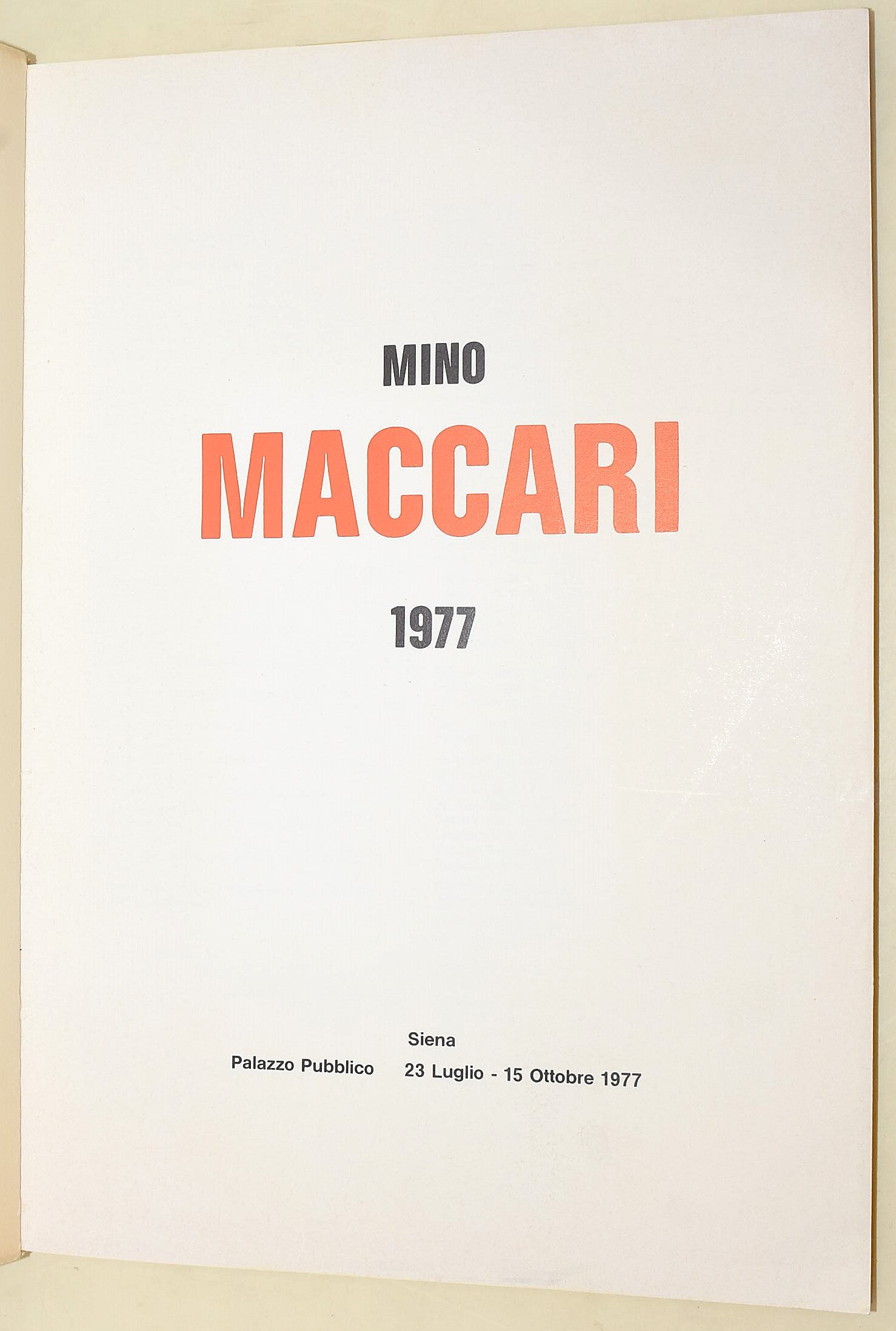 Mino Maccari, Catalogo della retrospettiva presso il Palazzo Pubblico, 1977