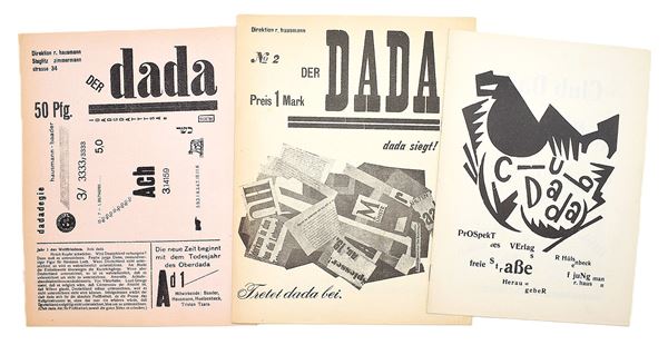 Ristampe anastatiche Arturo Schwartz degli anni '70 di Der Dada n. 1-2 e Prospekt del "Club Dada"