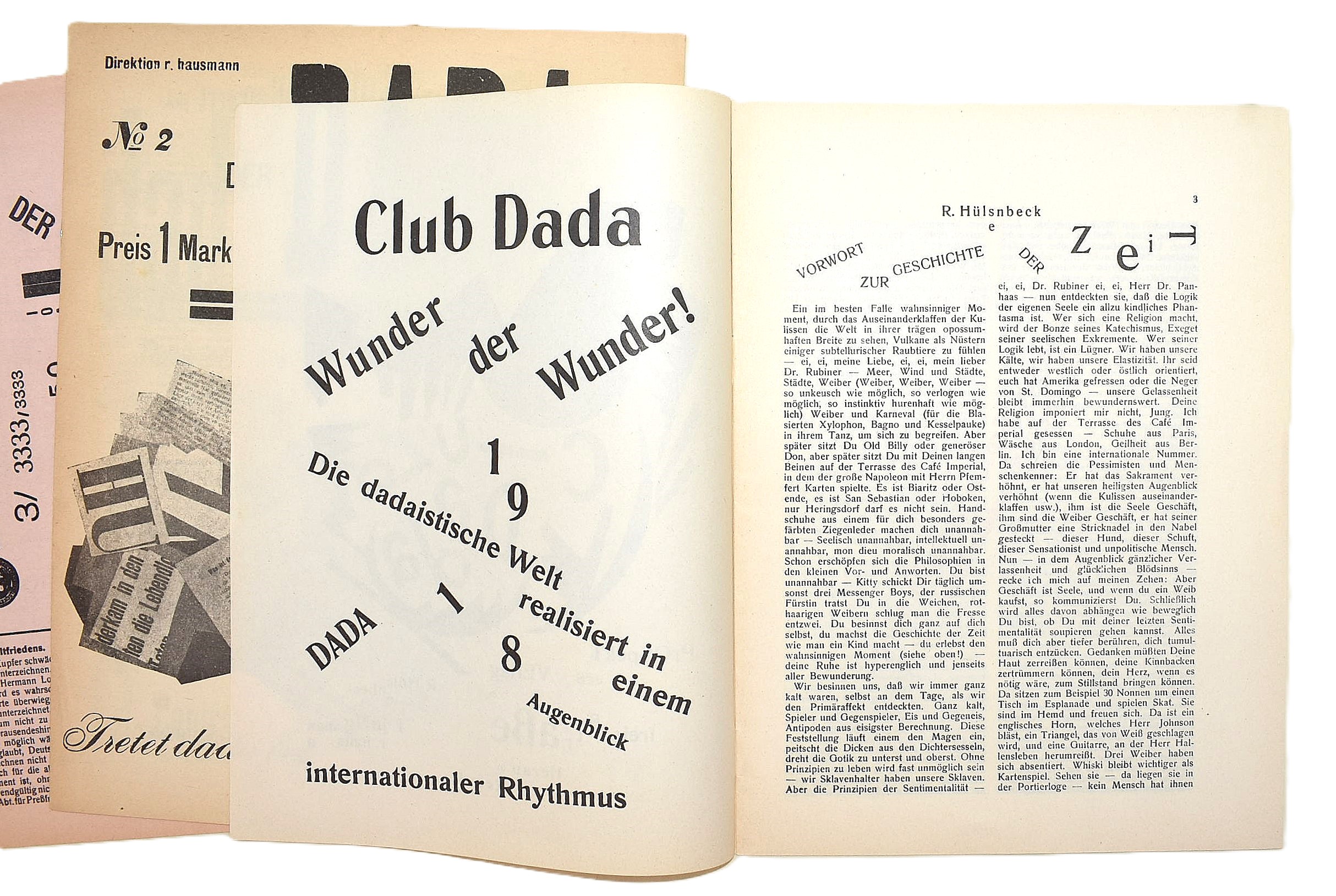 Ristampe anastatiche di Der Dada n. 1-2 e Prospekt del 'Club Dada', curatore Gabriele Mazzotta Ed...