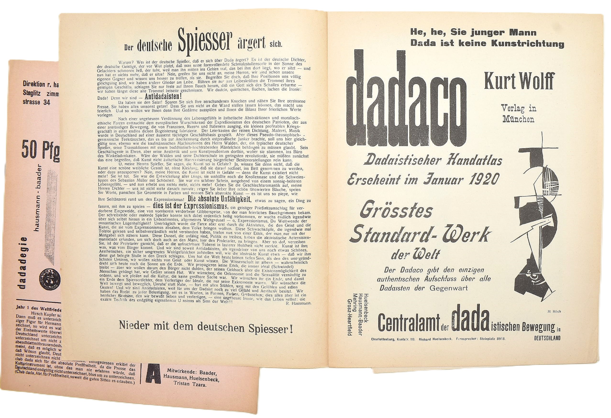 Ristampe anastatiche di Der Dada n. 1-2 e Prospekt del 'Club Dada', curatore Gabriele Mazzotta Ed...