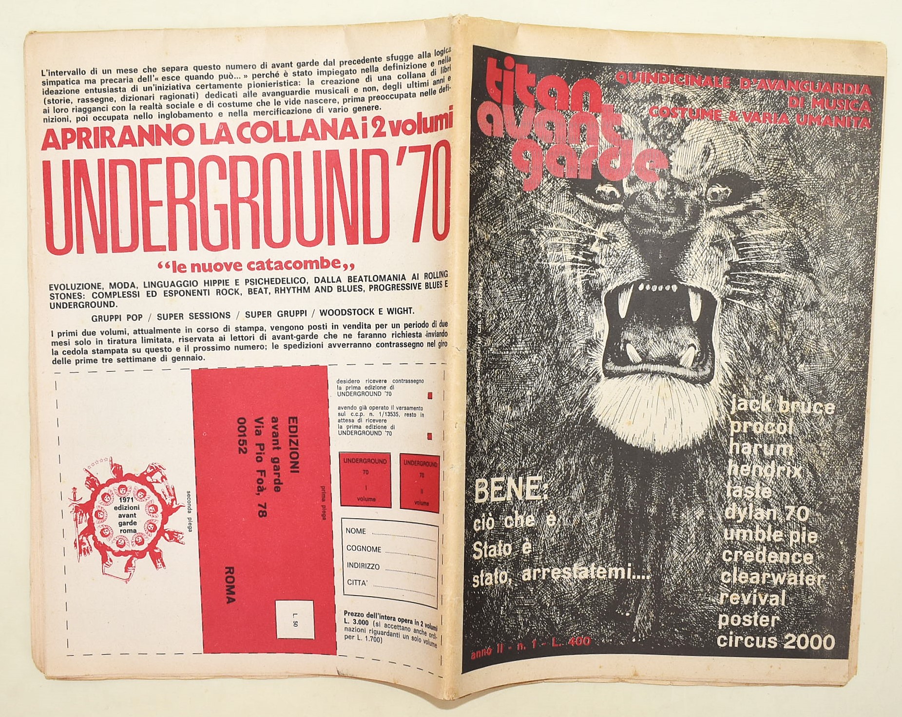 Titan Avant-Garde, Anno II / 1 (1971), poster doppio Circus 2000