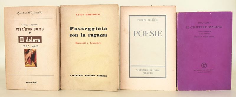 Valéry, Il cimitero marino; Ungaretti, Vita d'un uomo V; De Pisis, Poesie; Bartolini, Passaggiata...