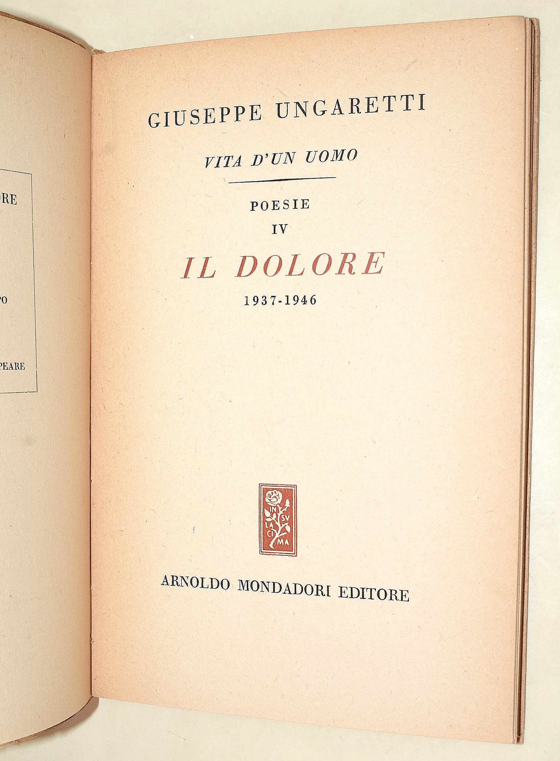Valéry, Il cimitero marino; Ungaretti, Vita d'un uomo V; De Pisis, Poesie; Bartolini, Passaggiata...