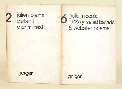 Blain, Elefanti e primi testi; Niccolai, Russky salad ballads & webster poems