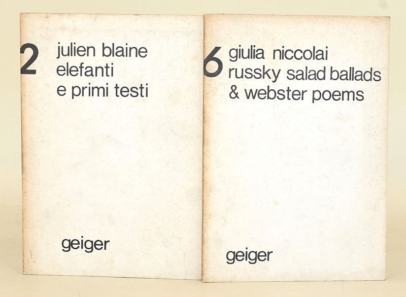Blain, Elefanti e primi testi; Niccolai, Russky salad ballads & webster poems