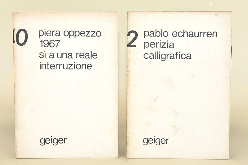 Oppezzo, Piera e Echaurren, Pablo: Opuscoli sperimentali editi da Edizioni Geiger (1976)