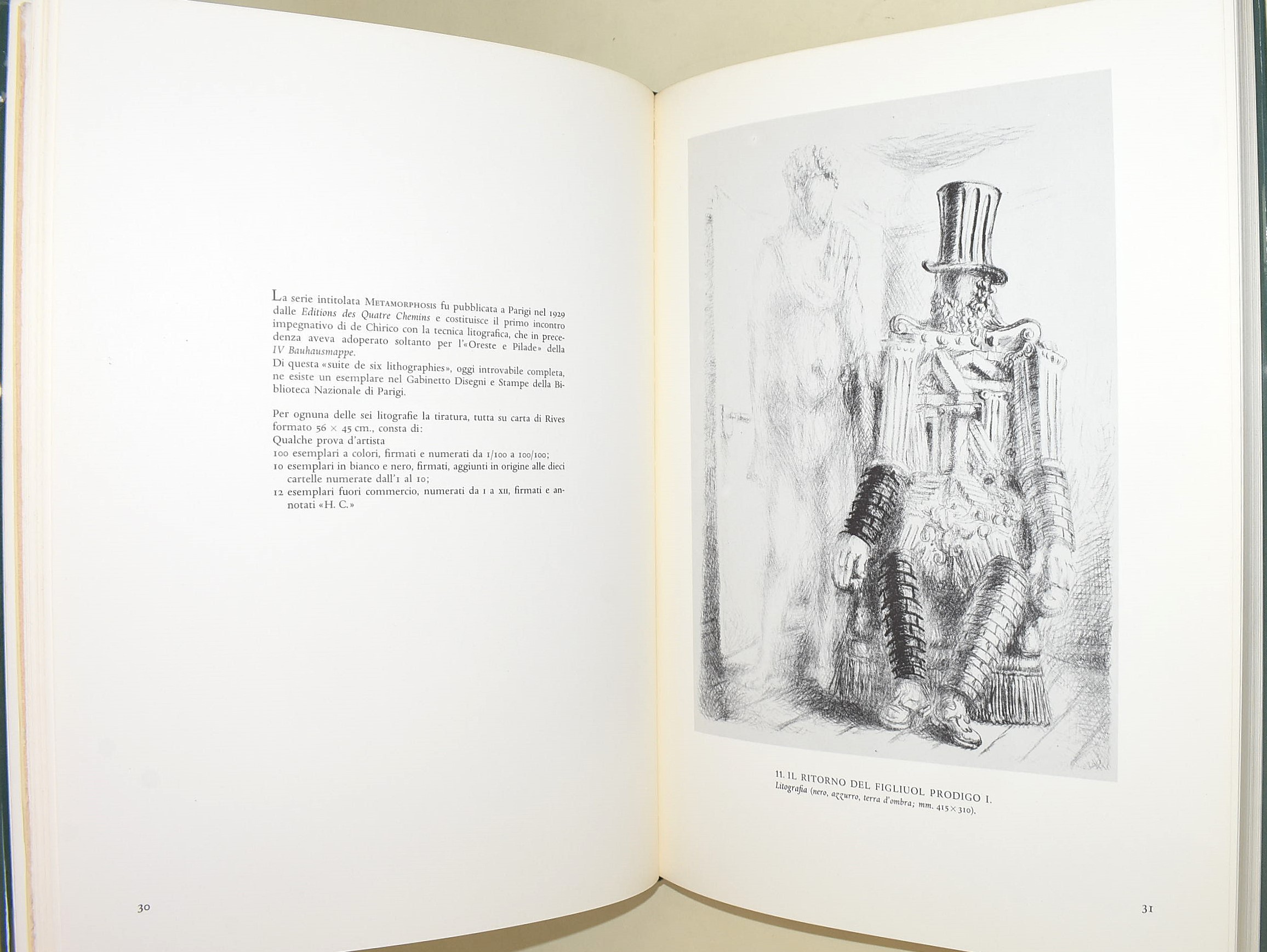 Giorgio de Chirico, Catalogo dell'opera grafica 1921-1969, n. 360/1500 litografia firmata