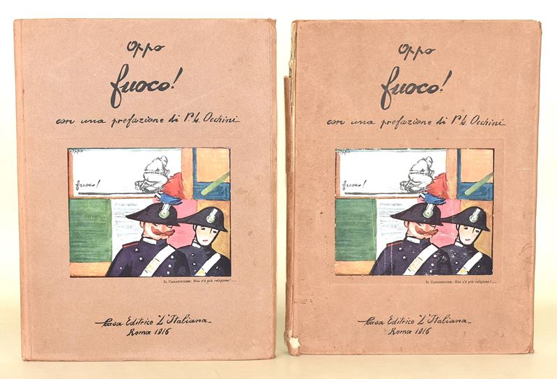 Oppo, Fuoco! con disegno originale dell'autore, 1916