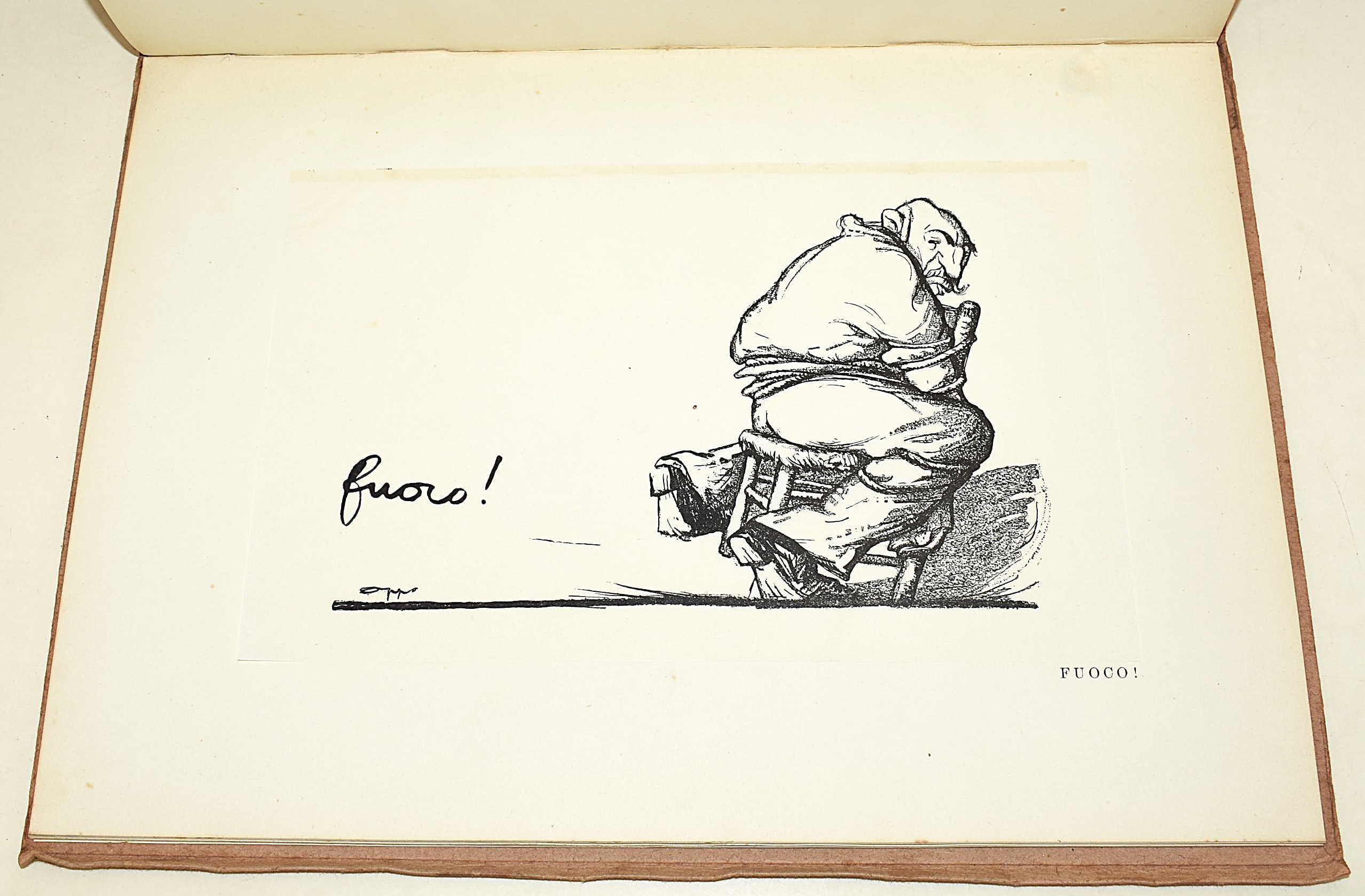 Oppo, Fuoco! con disegno originale dell'autore, 1916