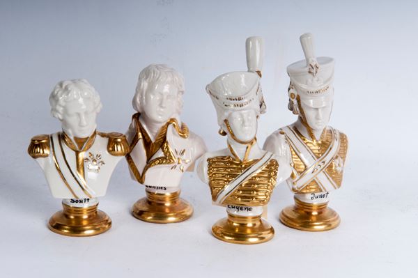 Lotto di quattro porcellane bianche con