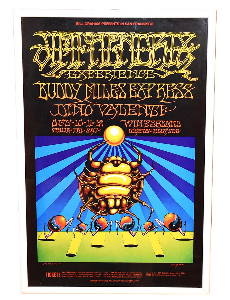 Rick Griffin e Victor Moscoso, Concerts at Winterland in San Francisco, CA 1968, poster originale