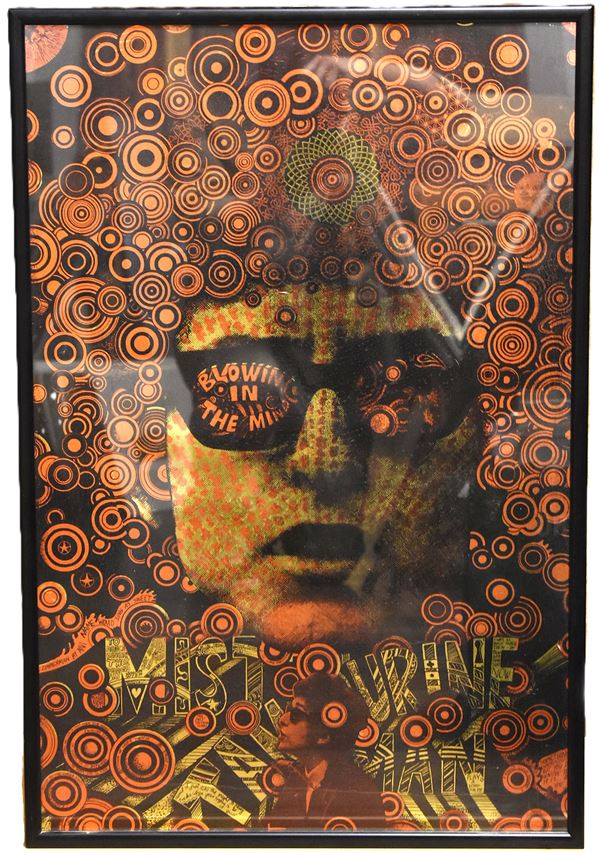 POSTER PSICHEDELICO Martin SHARP (1942–2013): Bob Dylan Mr. Tambourine Man 1967