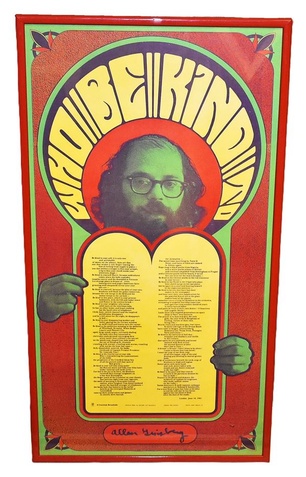 POSTER PSICHEDELICO Wes Wilson: Allen Ginsberg Broadside Who Be Kind To Poster