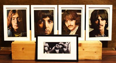 Beatles, 5 Stampe fotografiche vintage in cornice